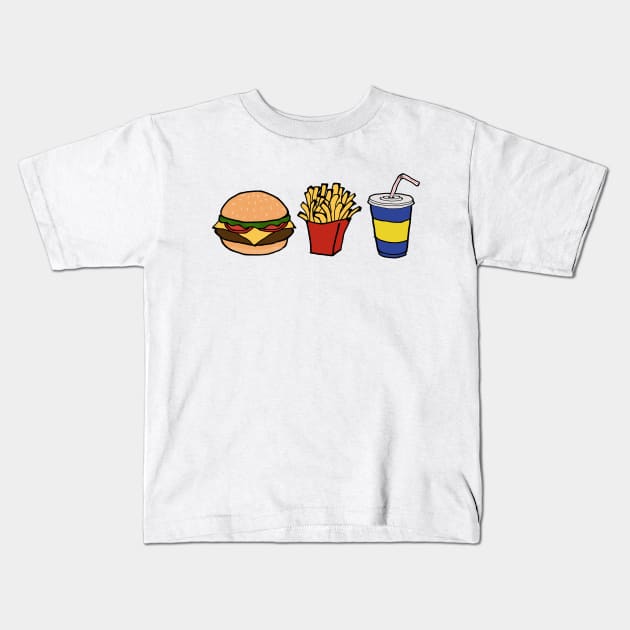 Burger and Fries Kids T-Shirt by akachayy